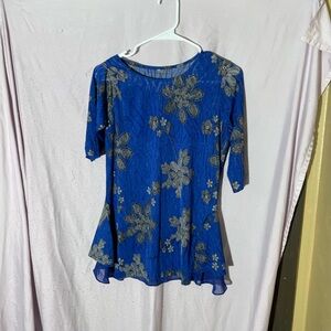 Blue Floral Women's Top